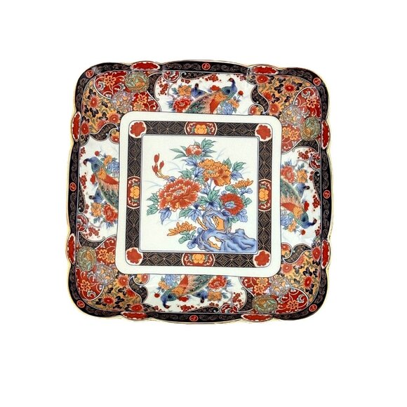 Japanese VTG Imari Marugo Kinsei Large Serving Dish Plate Platter EUC 11x11x2 - Picture 2 of 11
